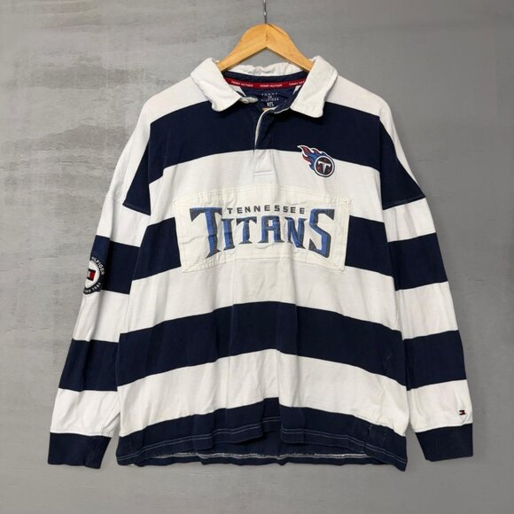 Rare Tommy Hilfiger NFL Tennessee Titans Retro Rugby Collared Shirt XL - Picture 1 of 6